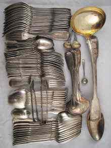 Appraisal: A part canteen of Fiddle and thread pattern silver plate