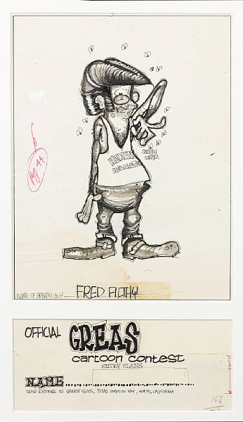 Appraisal: Rick Griffin a cartoon - Fred Filthy early s pen