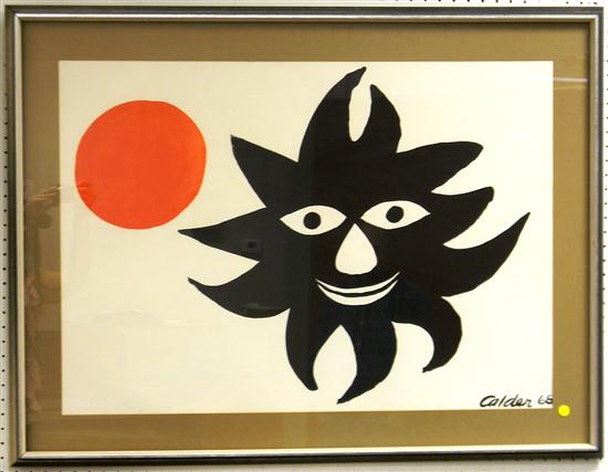 Appraisal: Alexander Calder American - ''Black Sun'' lithograph black sun with