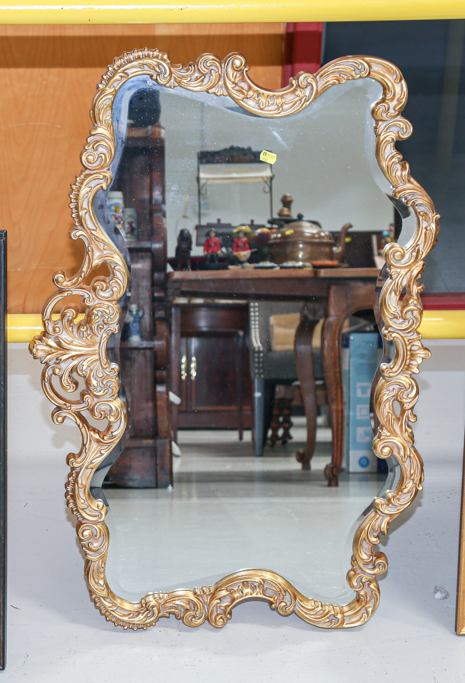 Appraisal: GILT COMPOSITION FRAMED MIRROR in H in W