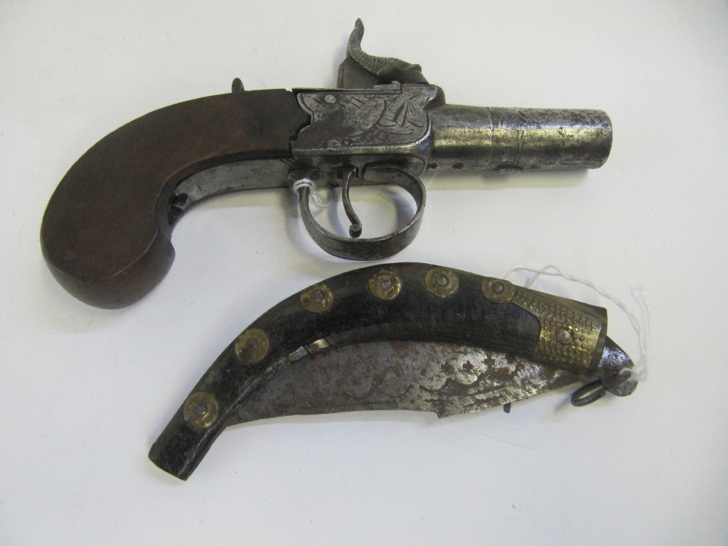 Appraisal: A lot comprising a pocket pistol stamped Parr London and