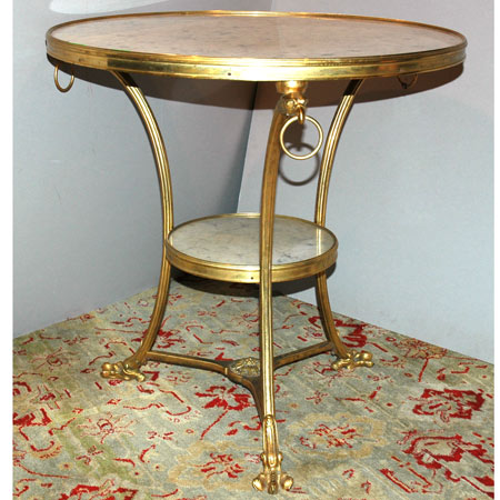 Appraisal: Continental Neoclassical Style Gilt-Bronze Gueridon Estimate -