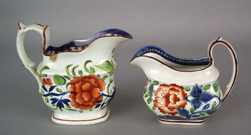 Appraisal: Two Gaudy Dutch creamers th c in the carnation and