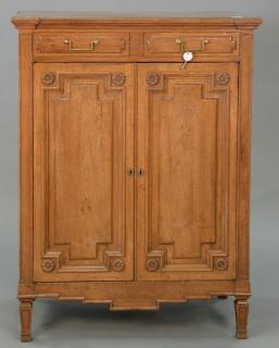 Appraisal: Don Rousseau Louis XVI cabinet with fitted drawers interior ht