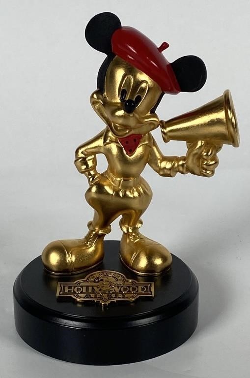 Appraisal: Hollywood Mickey Gold Plated Fine Pewter Limited Edition Sits mounted