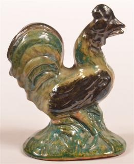 Appraisal: Stahl Redware Molded Figure of a Rooster Stahl Redware Pottery