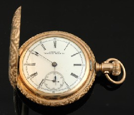 Appraisal: GENTS WALTHAM FULL HUNTER POCKET WATCH TO A ROLLED GOLD