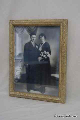 Appraisal: Antique Framed Wedding Portrait- Very nice decorative antique frame measures