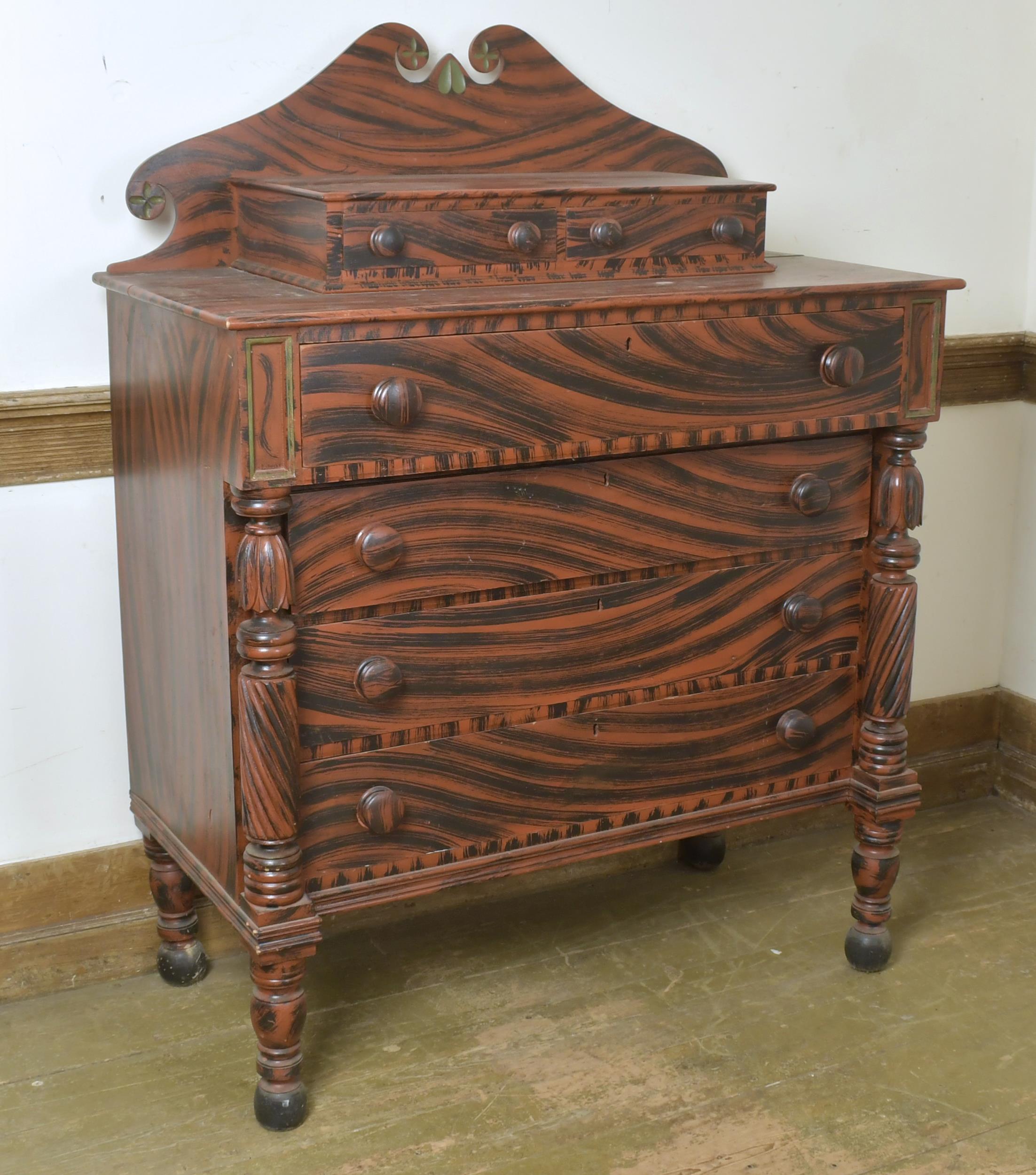 Appraisal: FINE FEDERAL MAINE PAINTED DECK TOP CHEST Ca 's in