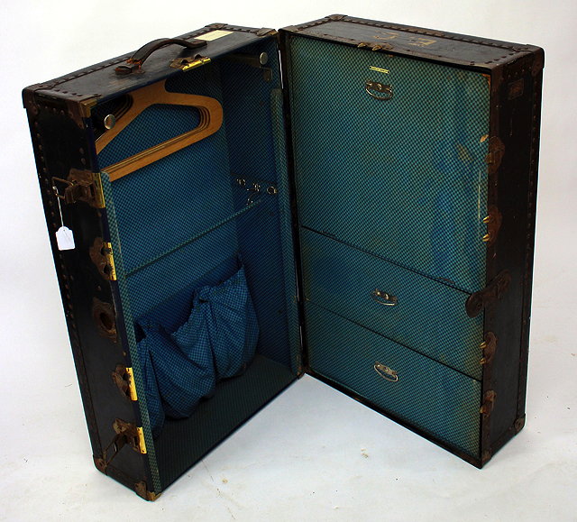 Appraisal: AN EARLY TH CENTURY' WATAJOY' HARROD'S LTD SECRETAIRE TRUNK having