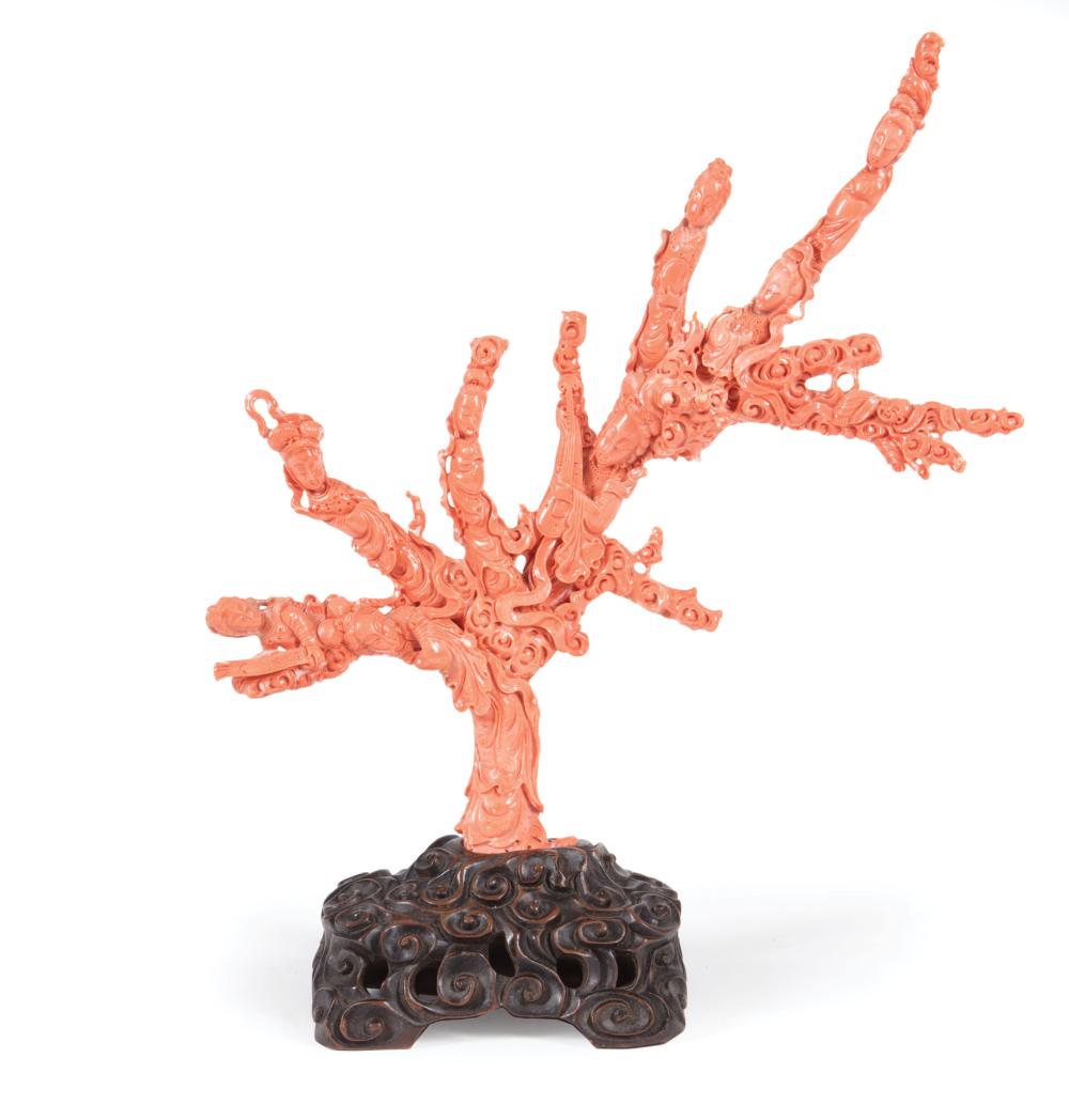 Appraisal: Chinese Coral Figural Group of Eight Beauties or Meiren trunk