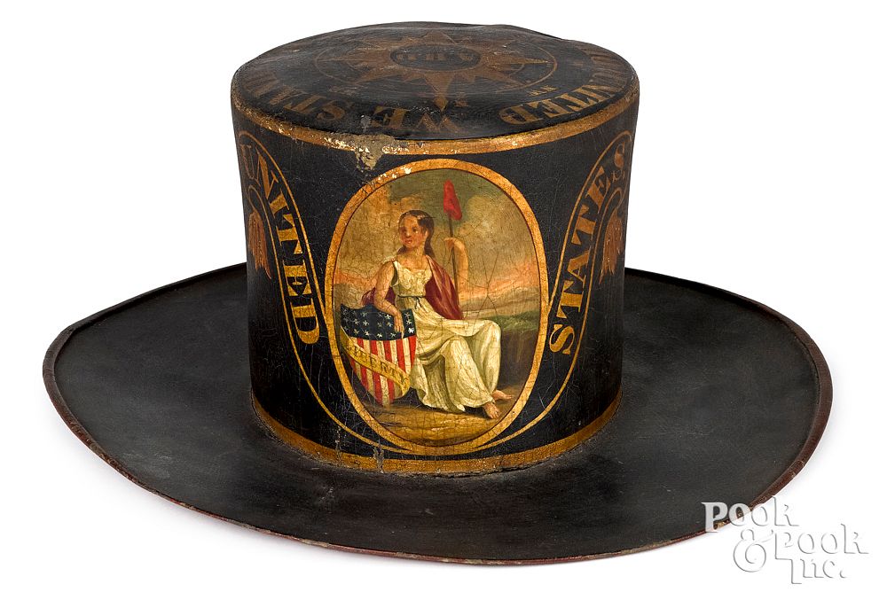 Appraisal: Philadelphia painted fireman's parade hat Philadelphia Pennsylvania painted fireman's parade