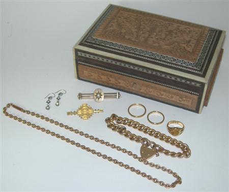 Appraisal: A collection of items to include an Edwardian ct gold