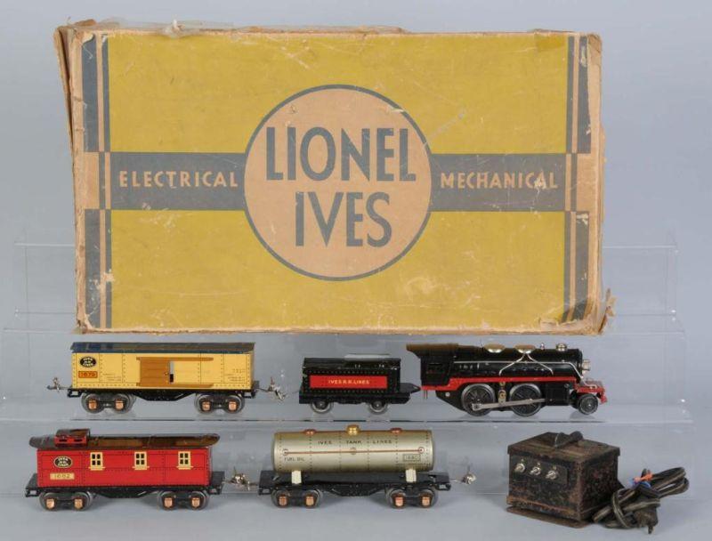 Appraisal: Lionel-Ives No E Transition Freight Set in OB Description Pre-war