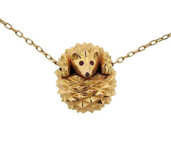 Appraisal: Boucheron K Gold Hans the Hedgehog Slide Pendant Necklace METAL