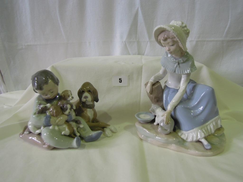 Appraisal: A Lladro Daisa figure of a little boy accompanied by