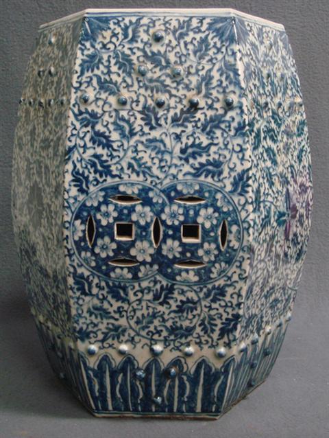 Appraisal: Blue white Chinese porcelain garden seat h Estimate -