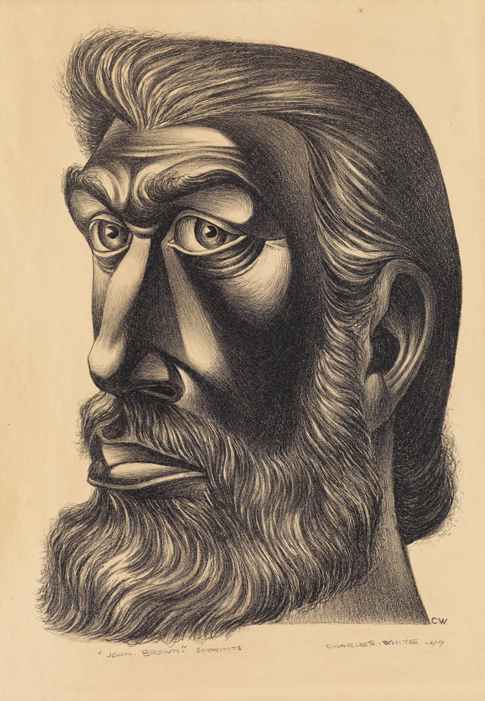 Appraisal: CHARLES WHITE - John Brown Lithograph on cream wove paper