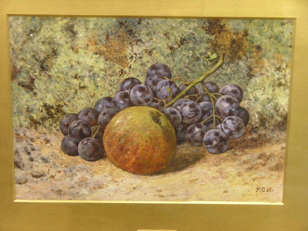 Appraisal: F G Watson - watercolour still life entitled 'Apple and