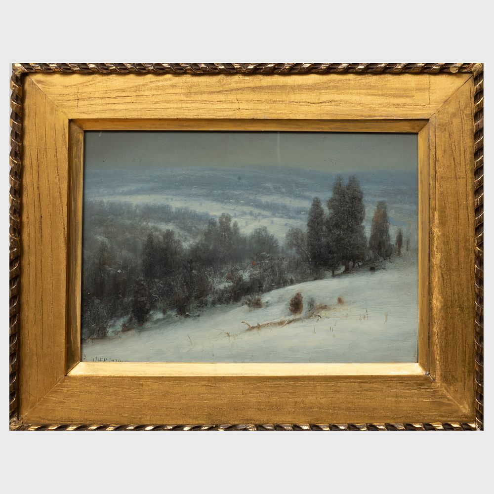 Appraisal: Attributed to George W King - Snowy Landscape Oil on