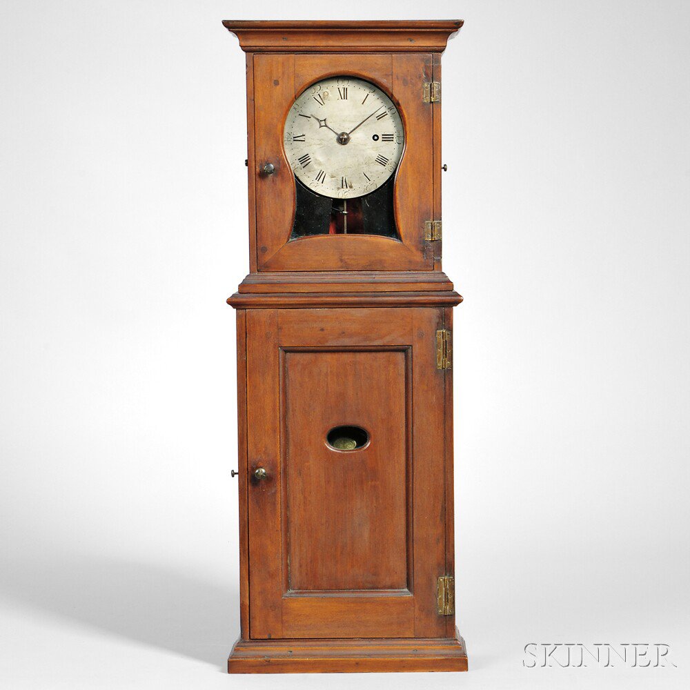 Appraisal: Shaker Shelf Clock Attributed to John Winkley Canterbury New Hampshire