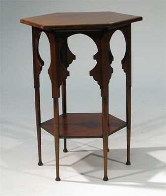 Appraisal: A mahogany Moorish side table probably retailed by Liberty Co