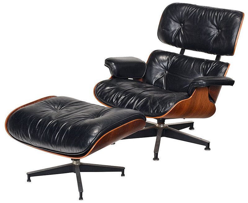 Appraisal: Eames Herman Miller Rosewood Chair and Ottoman chair in black