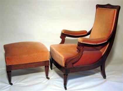 Appraisal: Charles X rosewood marquetry inlaid armchaircirca