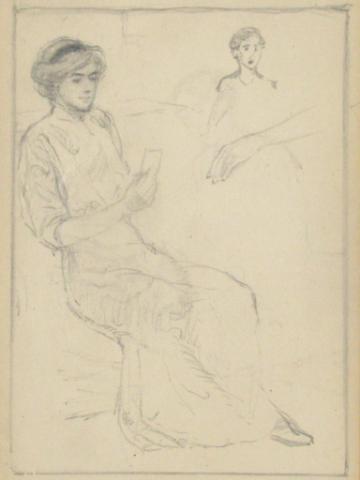 Appraisal: Clifton Wheeler IN - x pencil unsigned figure study depicting