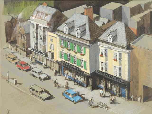 Appraisal: A WATERCOLOUR OF BLACKWELL BOOK STORE BROAD STREET OXFORD signed