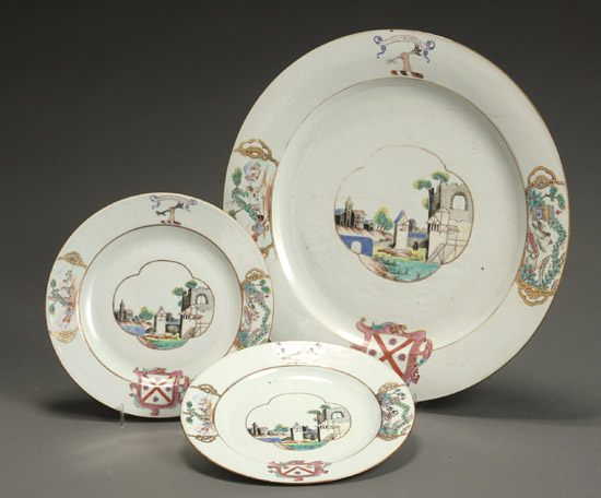 Appraisal: Pair of Chinese Export 'Famille Rose' Armorial Plates and a