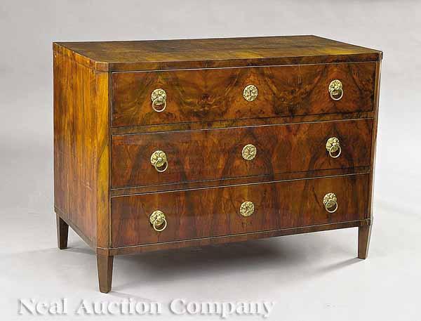 Appraisal: An Italian Figured Walnut Commode th c bookmatched veneer top