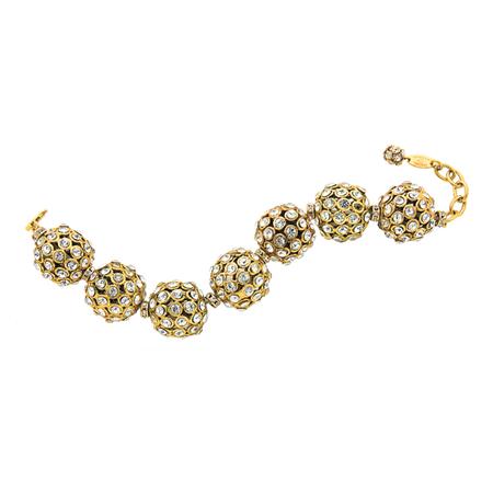 Appraisal: Chanel Rhinestone and Gilt-Metal Sphere Bracelet Estimate -