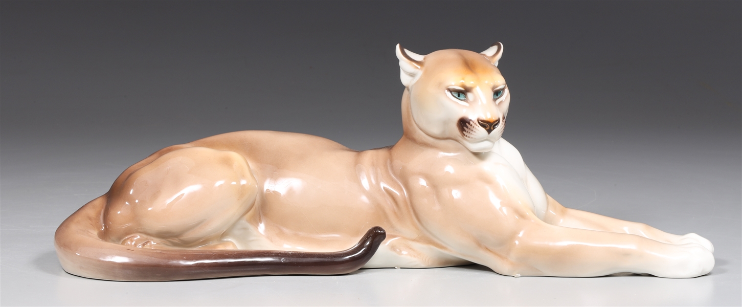 Appraisal: Vintage Nymphenburg porcelain laying puma overall good condition no nicks