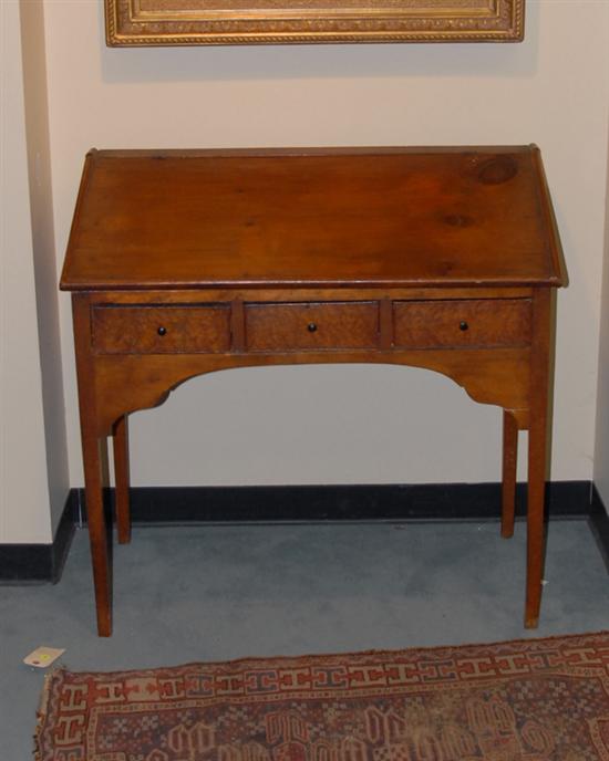 Appraisal: A M th C Schoolmaster's Desk of birdseye maple and