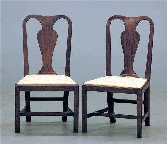 Appraisal: Pair Georgian style mahogany side chairs first quarter th century