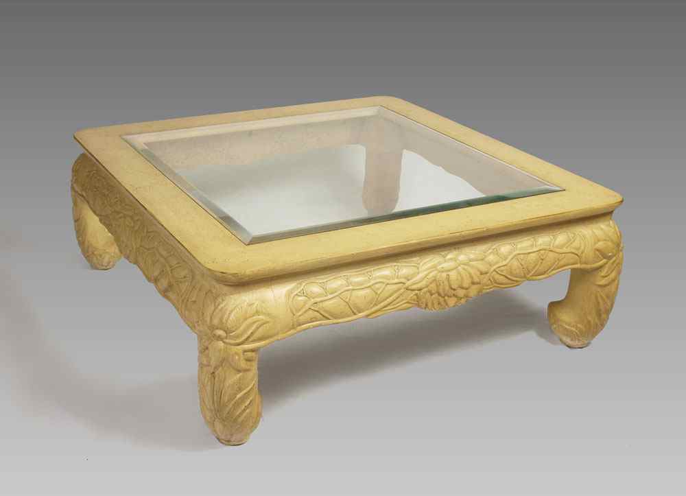 Appraisal: RAY SOBOTA DESIGNED LOTUS COFFEE TABLE Ming Dynasty Style table