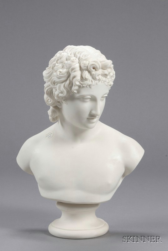 Appraisal: Parian Bust of Apollo England th century mounted atop a