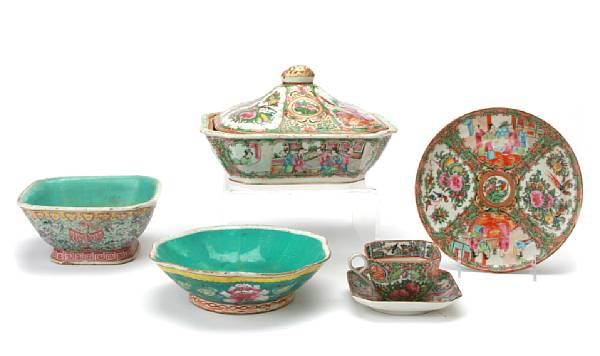 Appraisal: An assembled partial set of rose medalion export porcelain comprising