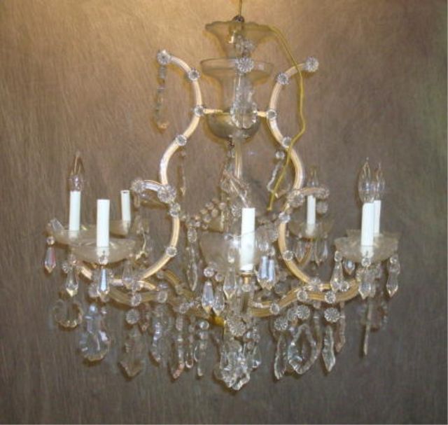 Appraisal: -arm Venetian style crystal chandelier Central Park West estate Estimate