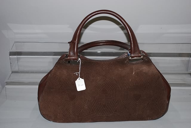 Appraisal: Tod's brown suede leather satchel handbag Neiman Marcus price tag