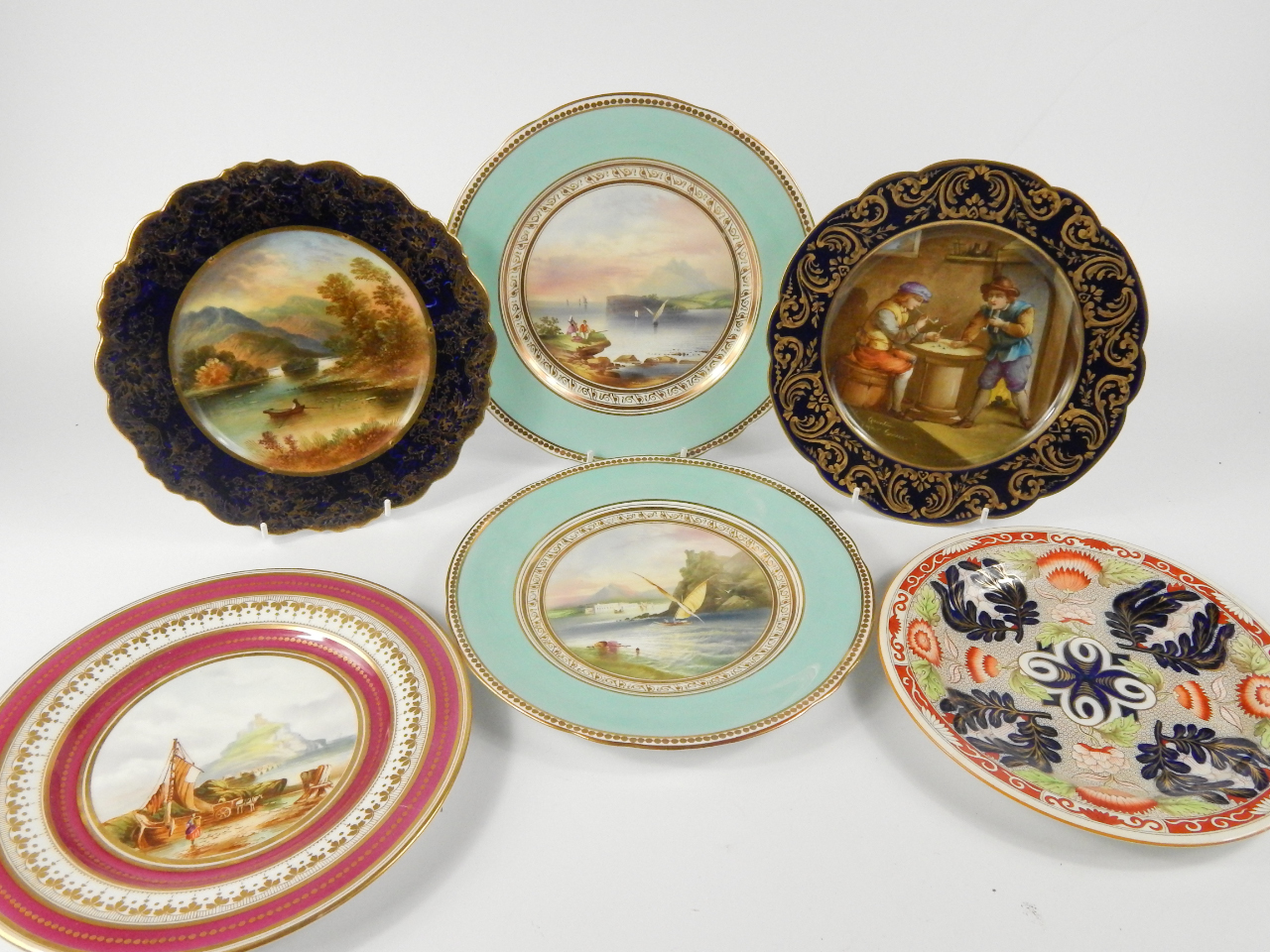 Appraisal: An English late thC porcelain plate painted with a view