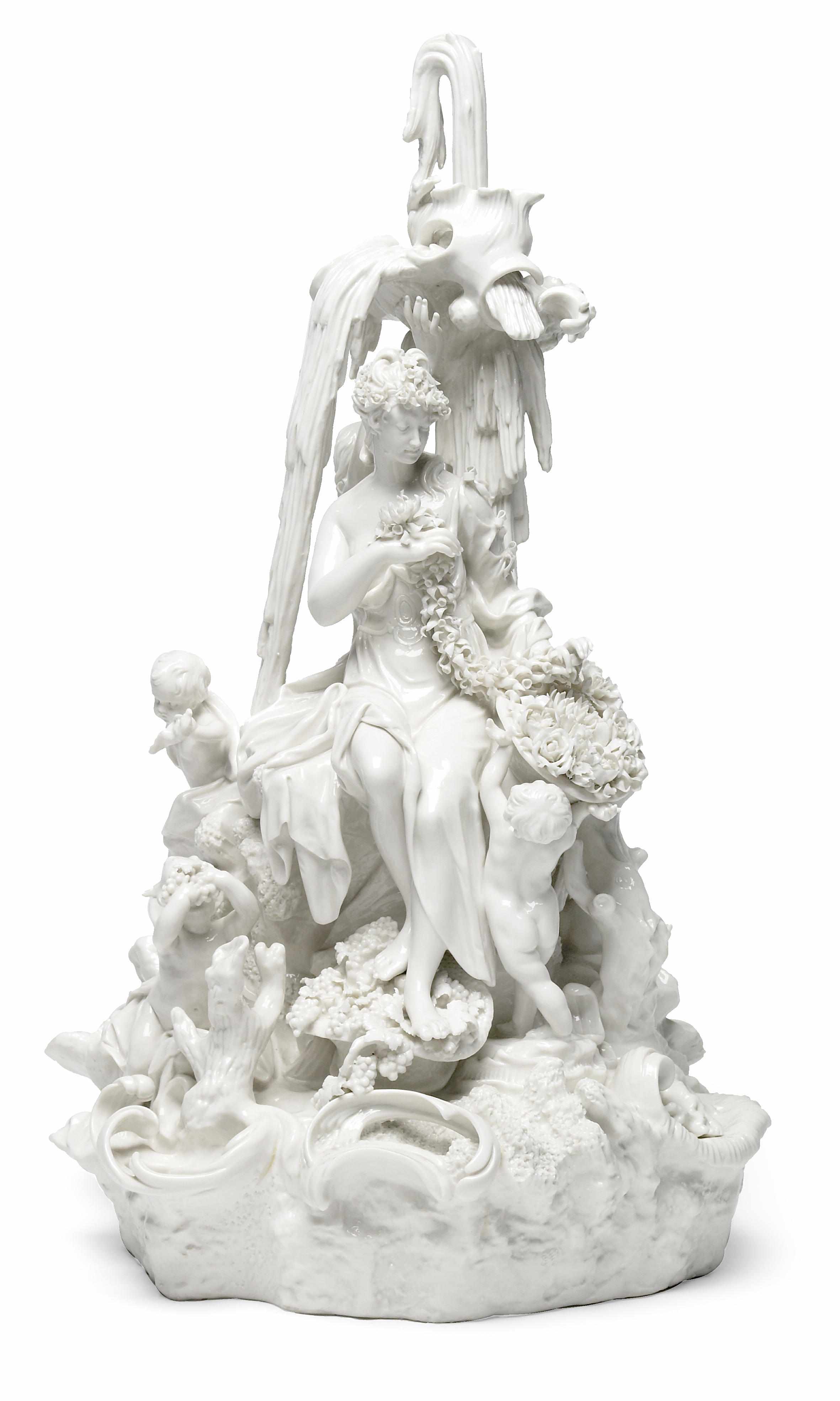 Appraisal: A large Nymphenburg blanc de chine porcelain allegorical group th