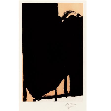 Appraisal: Robert Motherwell ELEGY FRAGMENT II Etching and aquatint printed in