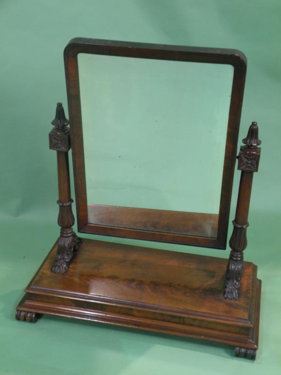 Appraisal: A George IV mahogany dressing mirror the rectangular plate on