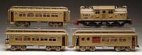 Appraisal: LIONEL STANDARD GAUGE LOCOMOTIVE WITH THREE CARS One of Lionel