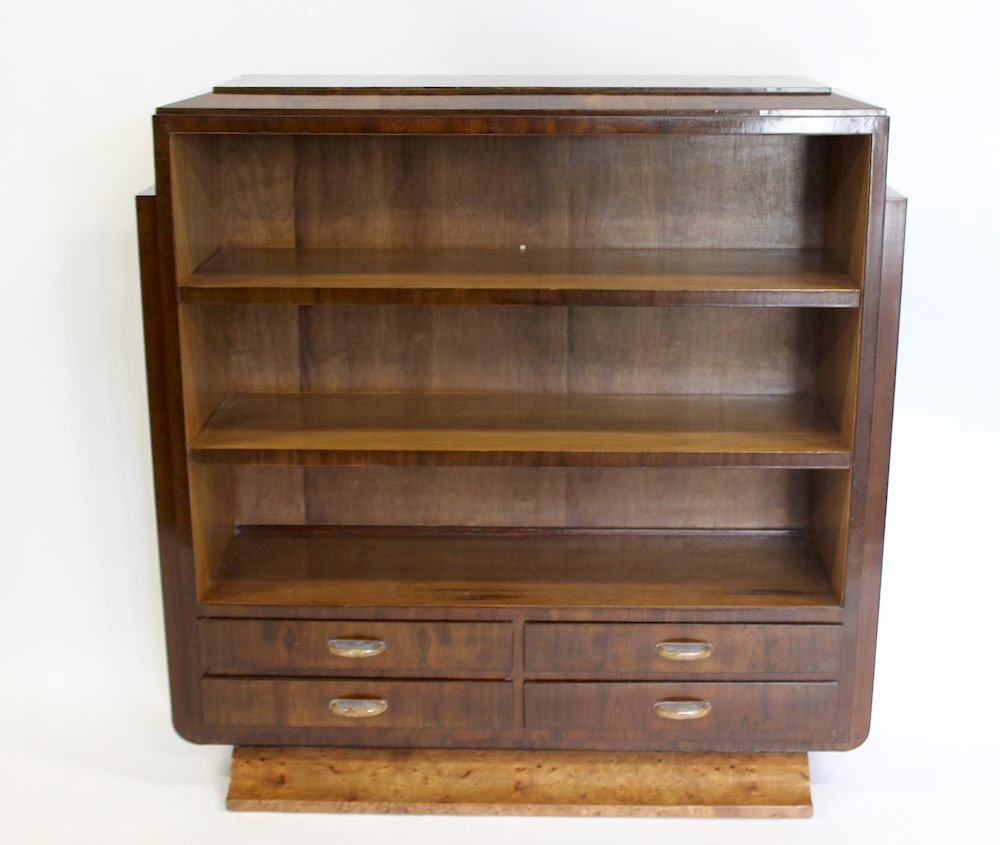 Appraisal: Art Deco Drawer Open Front Bookcase Cabinet From a NYC