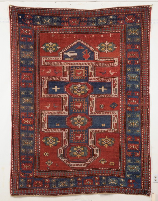 Appraisal: Armenian Kazak Rug Southwest Caucasus dated even wear ft in