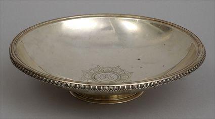 Appraisal: TIFFANY CO MONOGRAMMED SILVER FOOTED SHALLOW BOWL - the roll-over