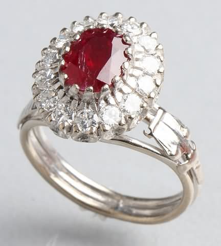 Appraisal: KW gold ruby and diamond ring Ruby ct diamond ct